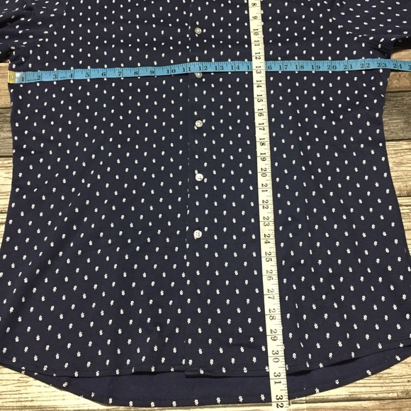 Bar III Slim Fit Stretch Floral Button Up Shirt Men’s L Blue White - Picture 2 of 9